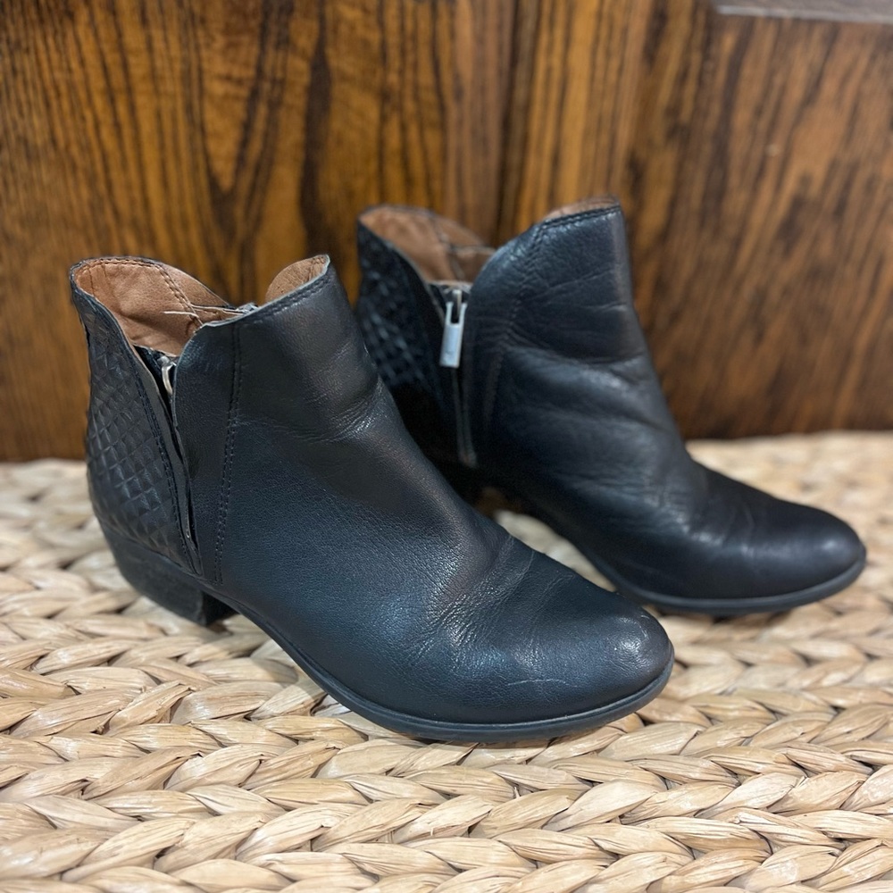 Lucky Brand black leather boots.